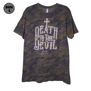 Anne Wilson: Death to the Devil USED Shirt (L, Green Camo, Christian Music)